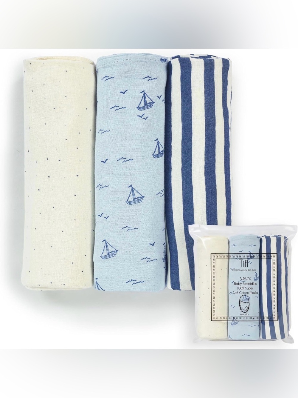 Muslin Swaddle Blankets for Baby Girl Boy Pack of 3